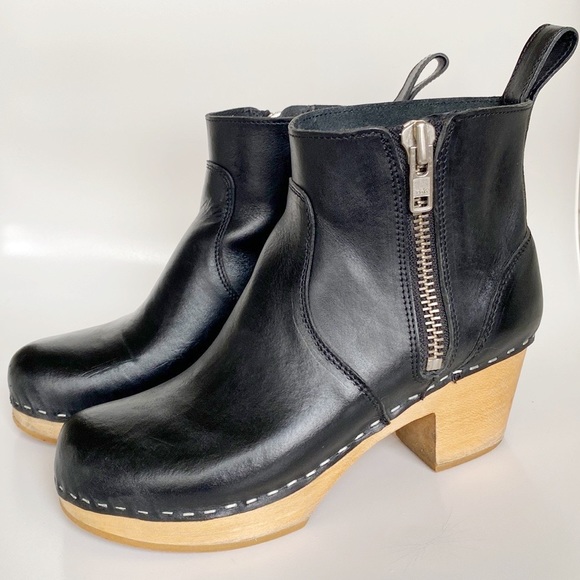 Swedish Hasbeens Shoes - Swedish Hasbeens Zip It Emy Ankle Boots Clogs